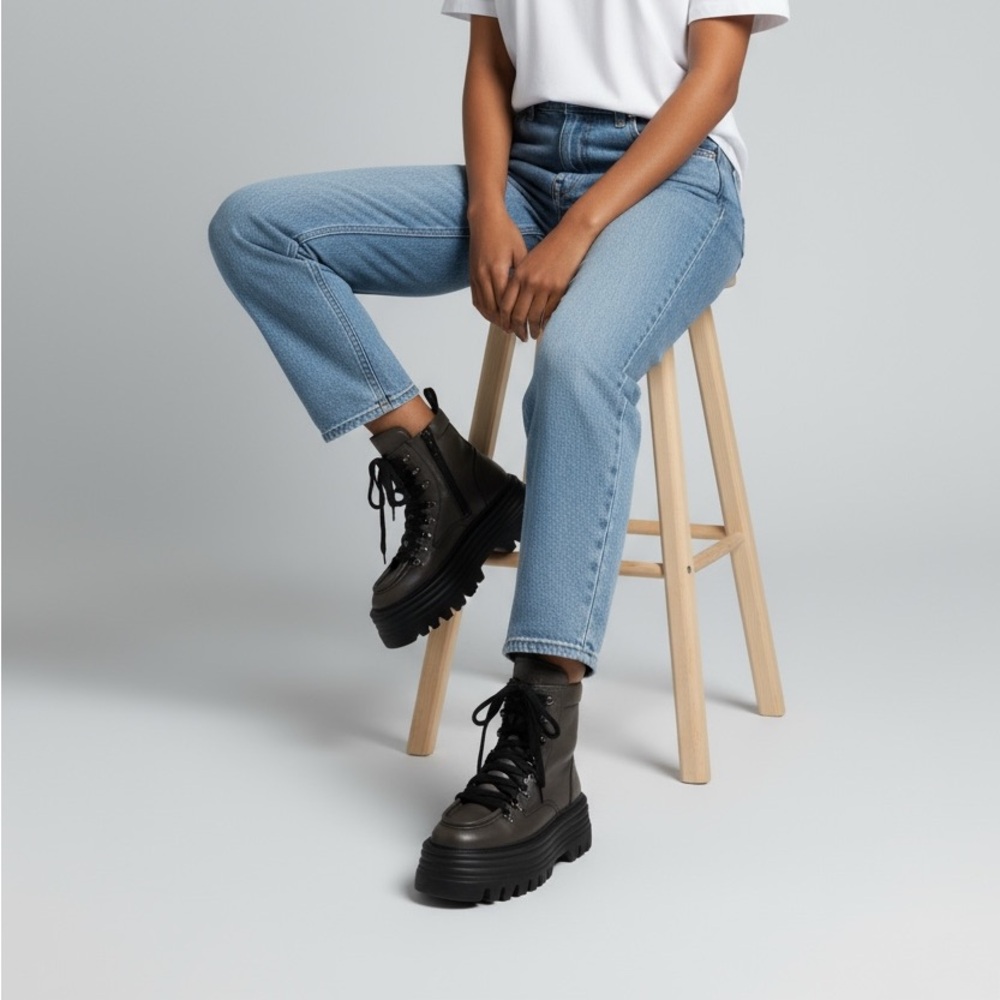 Authentic Bally 1851 Women Combat Boots
